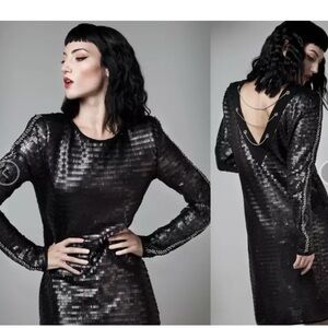 Disturbia Thunderdome Black Sequin Dress